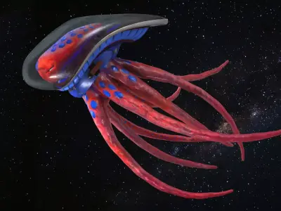 space octopus Low-poly 3D model