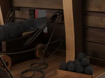 Cannon position vassel 3D model