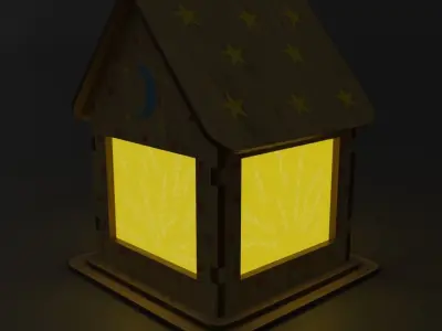 Lamp house Low-poly 3D model