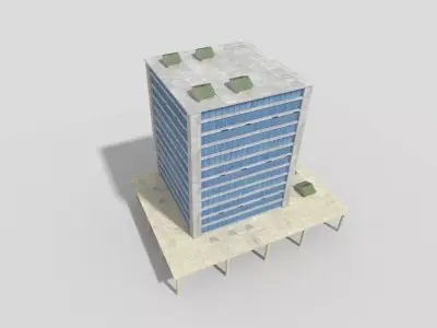 Commercial Building Low-poly 3D model