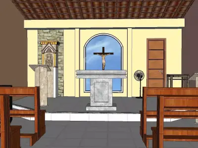 Architecture-Religion-God-Culture-Temple-0281 interior of church 3D model