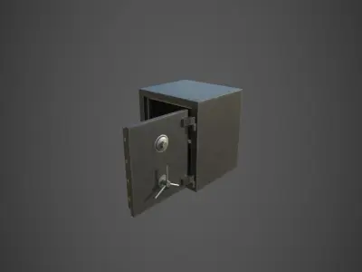  Safe With Gold and Money Low-poly 3D model