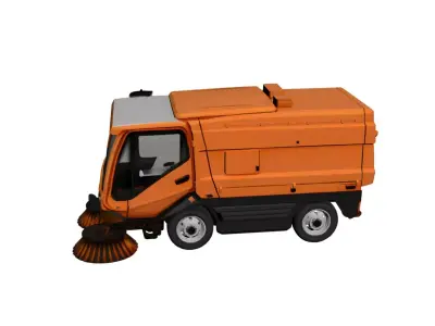 Generic Street Sweeper City Cleaning Utility Vehicle 3D model