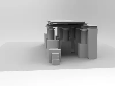 Egyptian Castle Entrence Low-poly 3D model
