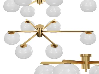 LUGRIN ceiling light with five glass balls 3D model