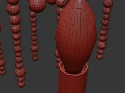 Poppy 3 beaded ceiling light fixture 3D model