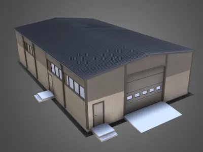 Industrial Hangar for winter 3D model