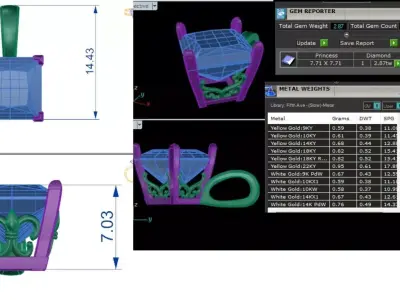 Princess Cut Solitaire Pendant CAD Design STL 3DM Files 3D print model