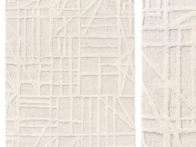 ALMORA HAND-KNOTTED WOOL RUG 3D model