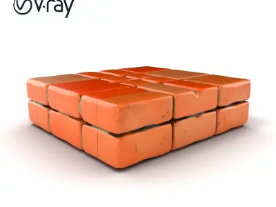 Brick Pattern Sidewalk Tiles Herringbone Design model pack Low-poly 3D model