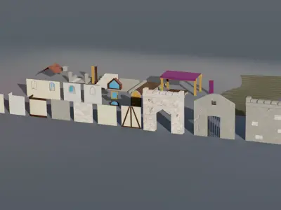 Stylized Medieval Modular Pack Low-poly 3D model