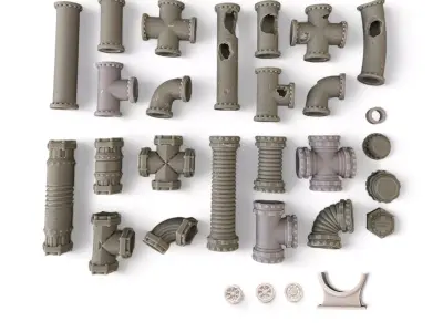 Industrial Pipes 3D print model