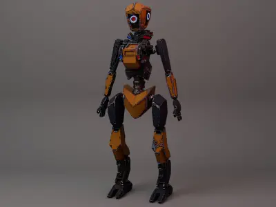 War Bot Low-poly 3D model