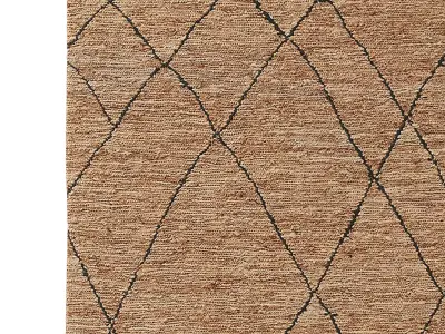SANTALI JUTE RUG Camel-Black 3D model
