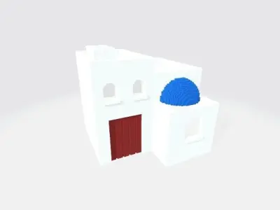 Voxel Santorini Low-poly 3D model