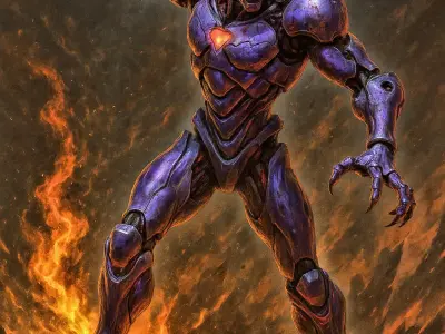 Cybernetic Titan Warrior 3D Model Sci Fi Mecha Character Low-poly 3D model