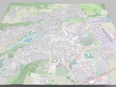 Cityscape Hildesheim Germany 3D model