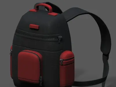 Backpack bag baggage Color 3d low poly Low-poly 3D model 3D model