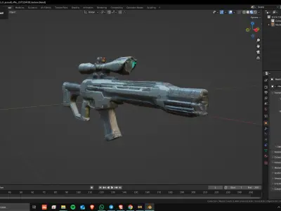 Sci-Fi Assault Rifle 01 Low Poly Game Ready Asset Low-poly 3D model