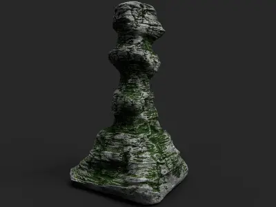 Mossy Cliff Rock 23-5 Low-poly 3D model
