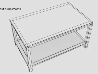 Wooden coffee table Low-poly 3D model