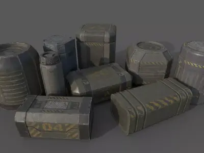 Sci-Fi Cargo Low-poly 3D model