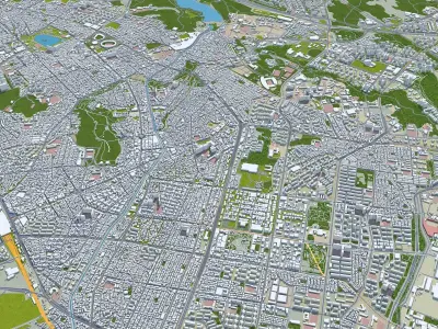 Suwon si Gyeonggi do South Korea 30km Low-poly 3D model