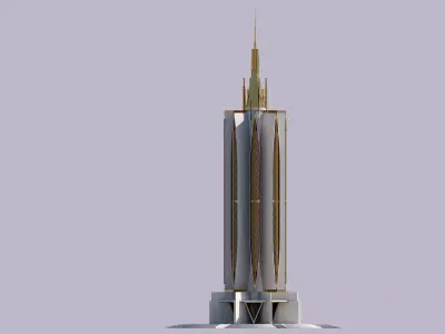 SciFi Tower - Post Modern Gothic 3D model