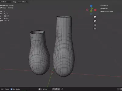 Pure Wood Hand-Carved Floor Vase Set - Mango Wood Low-poly 3D model