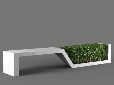 bench135 bench made of plants 3D model