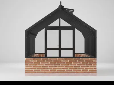 Lahe 6 Green House Low-poly 3D model