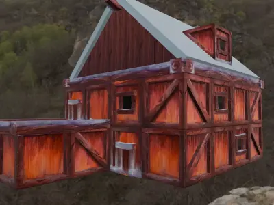 Winter Castle Village 3D model