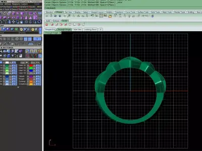 Architect Stone gold ring   3D print model