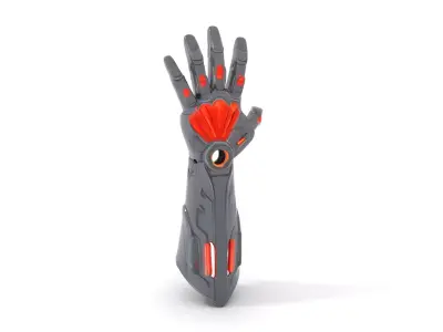 Futuristic Cybernetic Glove model pack with LED Accents Low-poly 3D model
