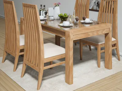 dining table with chair   3D model