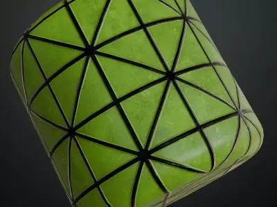 Green Sci-Fi Wall PBR Seamless Texture