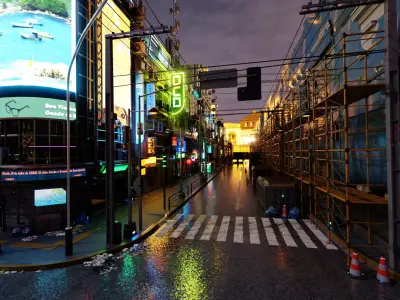 Night Sai Bubin Passenger Street 3D model