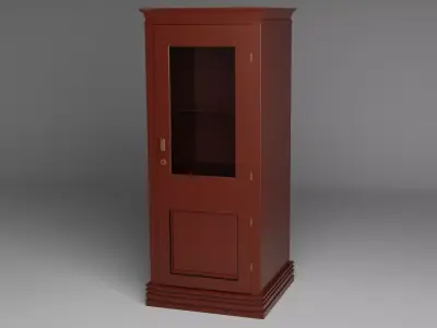 low-poly sideboard cabinet with glass doors 3D model