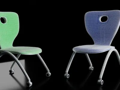 School Chair Free 3D model