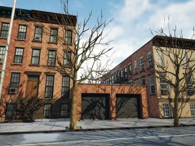 Generic Brooklyn Block  Low-poly 3D model