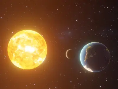 Solar eclipse 3D model