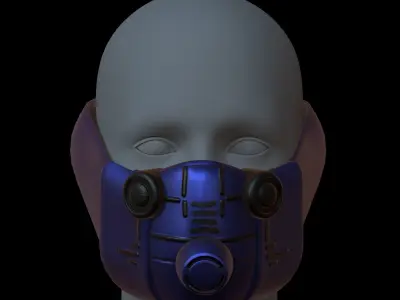 Gas mask helmet 3d model scifi Low-poly  Low-poly 3D model 410