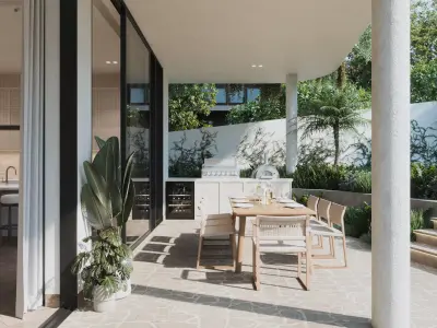Interior villa rendering Low-poly 3D model