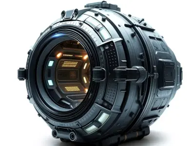 Futuristic Scifi Space Capsule Model Pack Low-poly 3D model