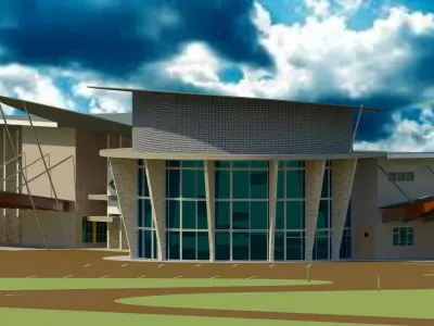 Townboard offices Low-poly 3D model