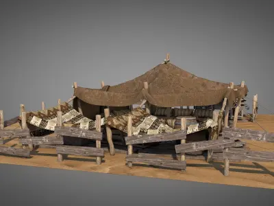 Bedouin Desert Tent v8 3D model