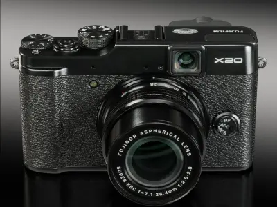 Fujifilm FinePix X20 advanced compact digital camera Low-poly 3D model