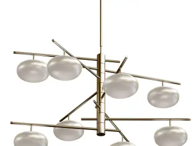 DOLCE modern chandelier with six glass globes 3D model