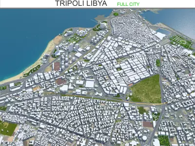 Tripoli Libya 60km Low-poly 3D model