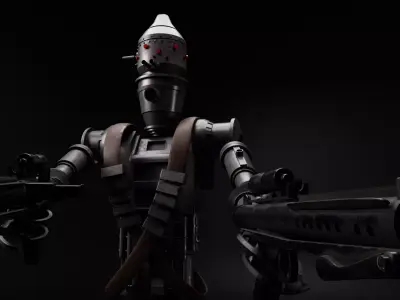 IG Assassin Droid and Blaster 3D model